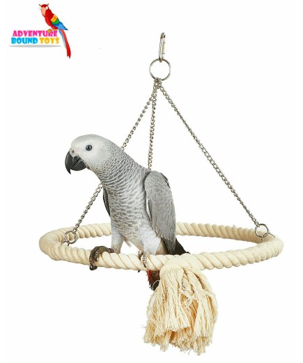 Adventure Bound Hanging Rope Ring Swing Parrot Toy 